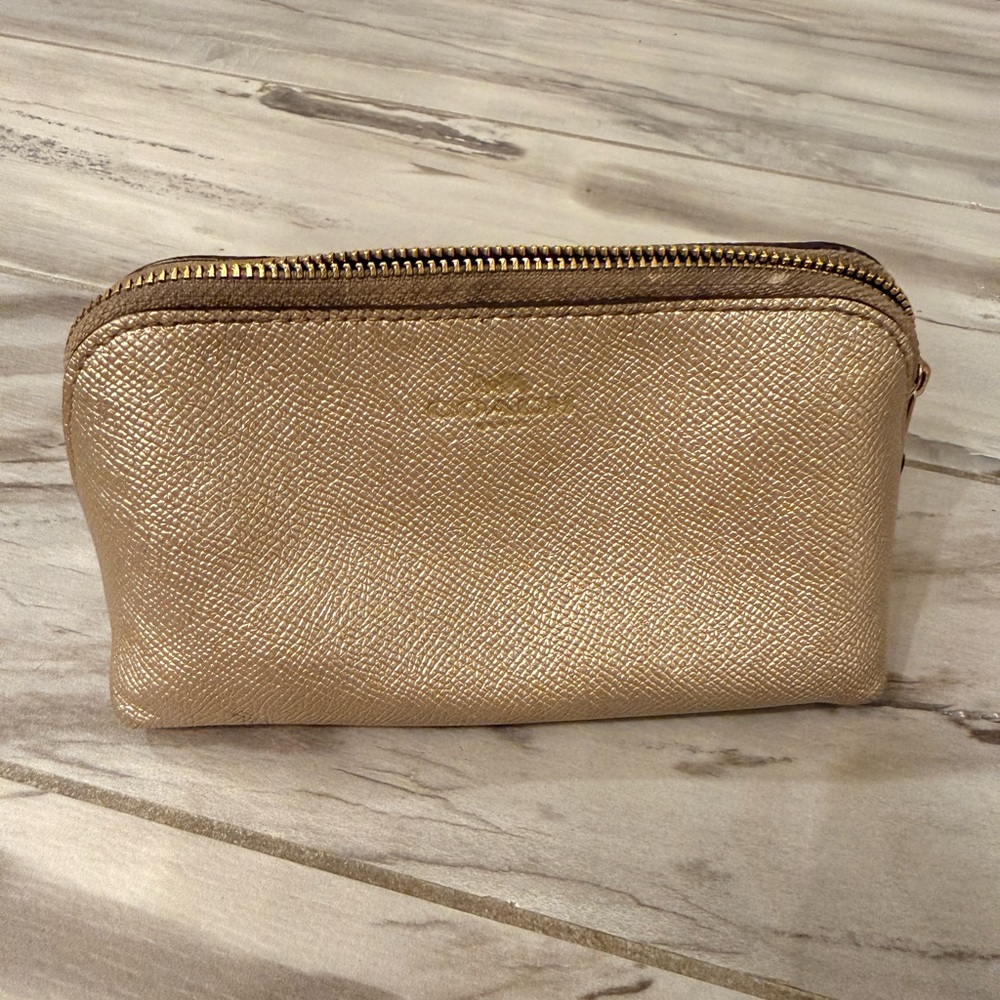Coach Gold Cosmetic Bag
